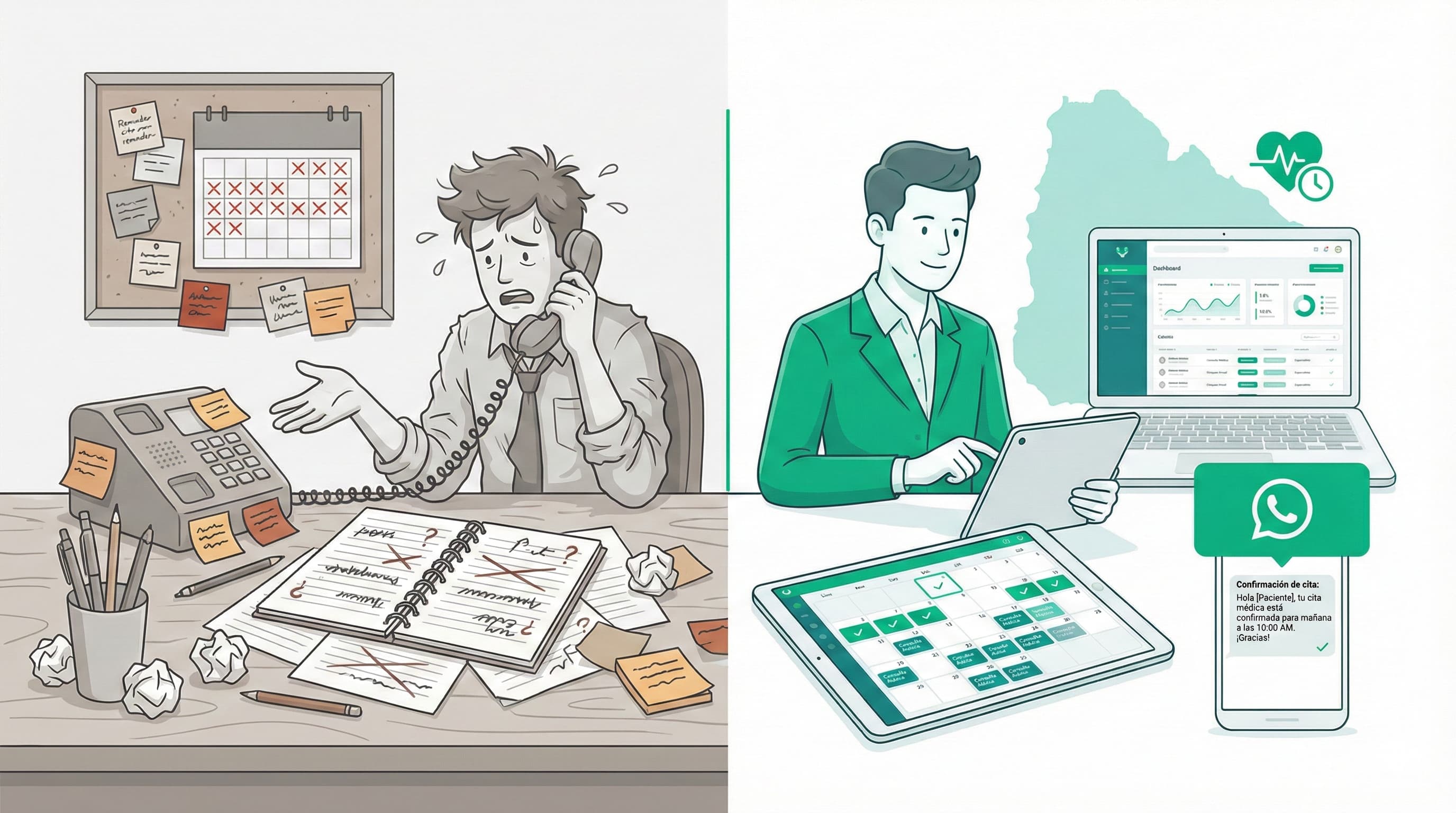 Agenda de citas médicas digital para clínicas en Paraguay - Software de gestión de turnos con recordatorios automáticos por WhatsApp